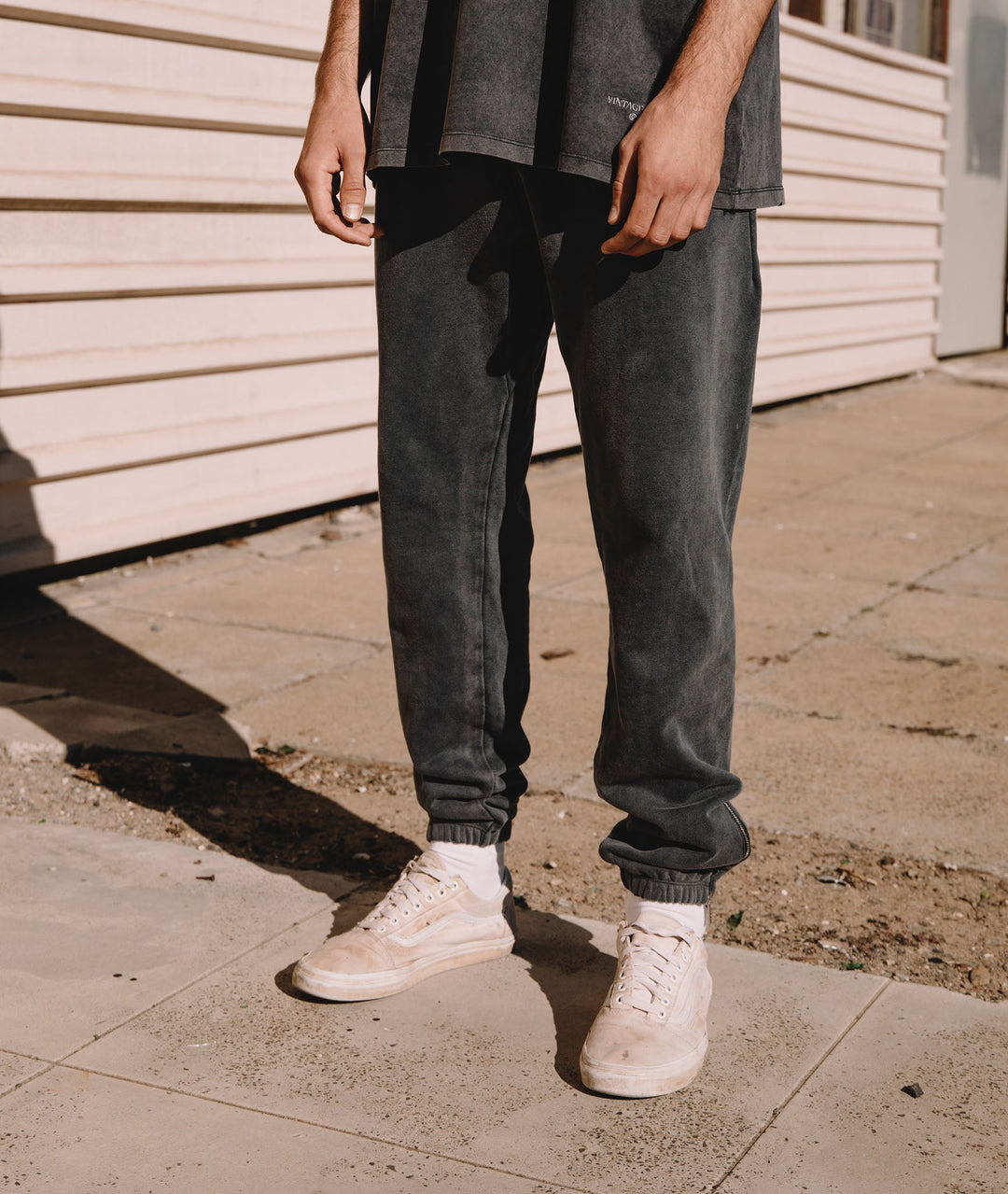 Vintage washed grey Sweatpants Distorted People USA